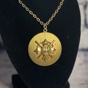 Vintage Coat of Arms Medallion Pendant and Neckace